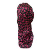 HOT PINK LEOPARD LONG BRAID SATIN BONNET DOUBLE LAYER