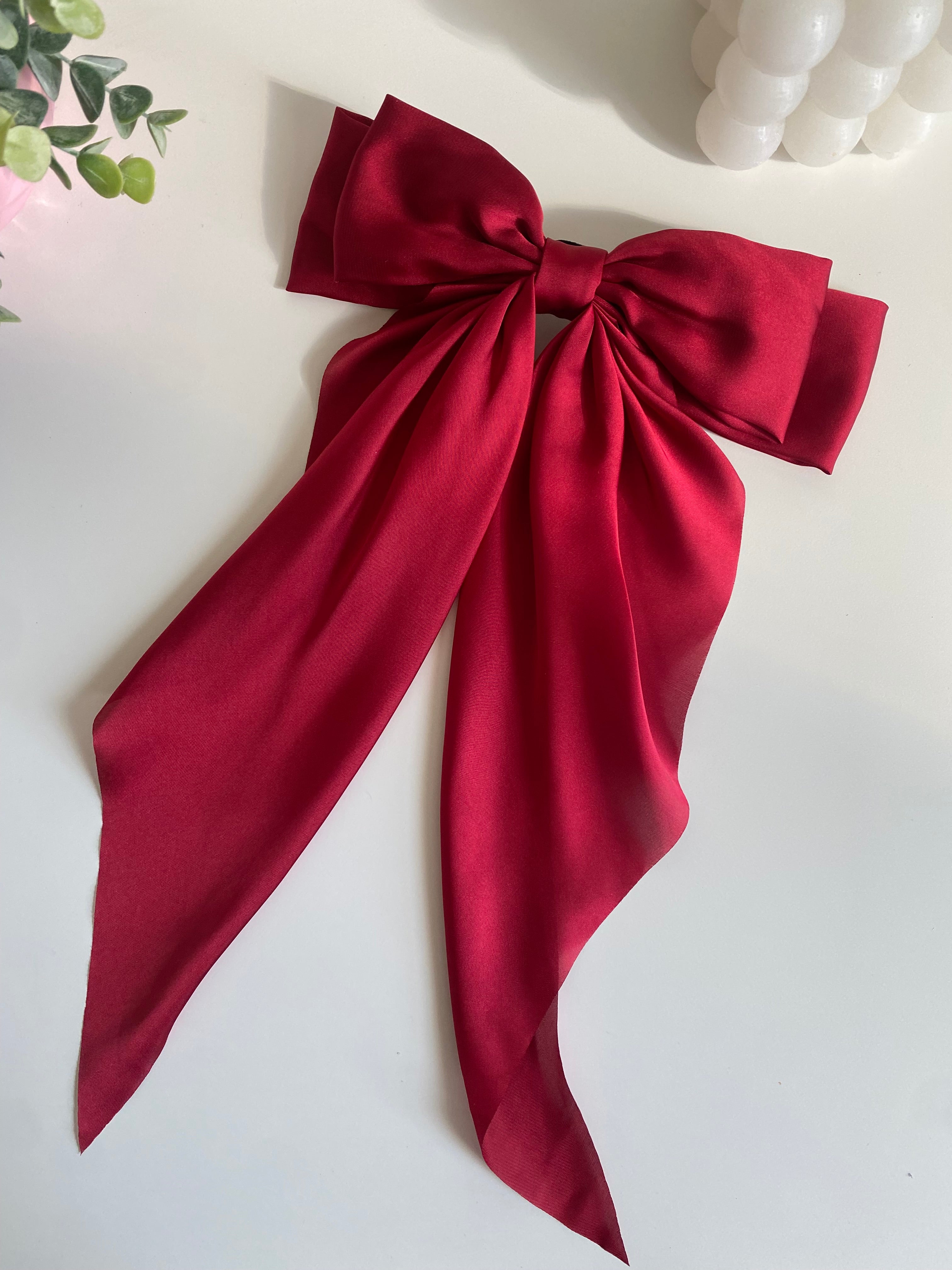 RED LONG TAIL HAIR CLIP