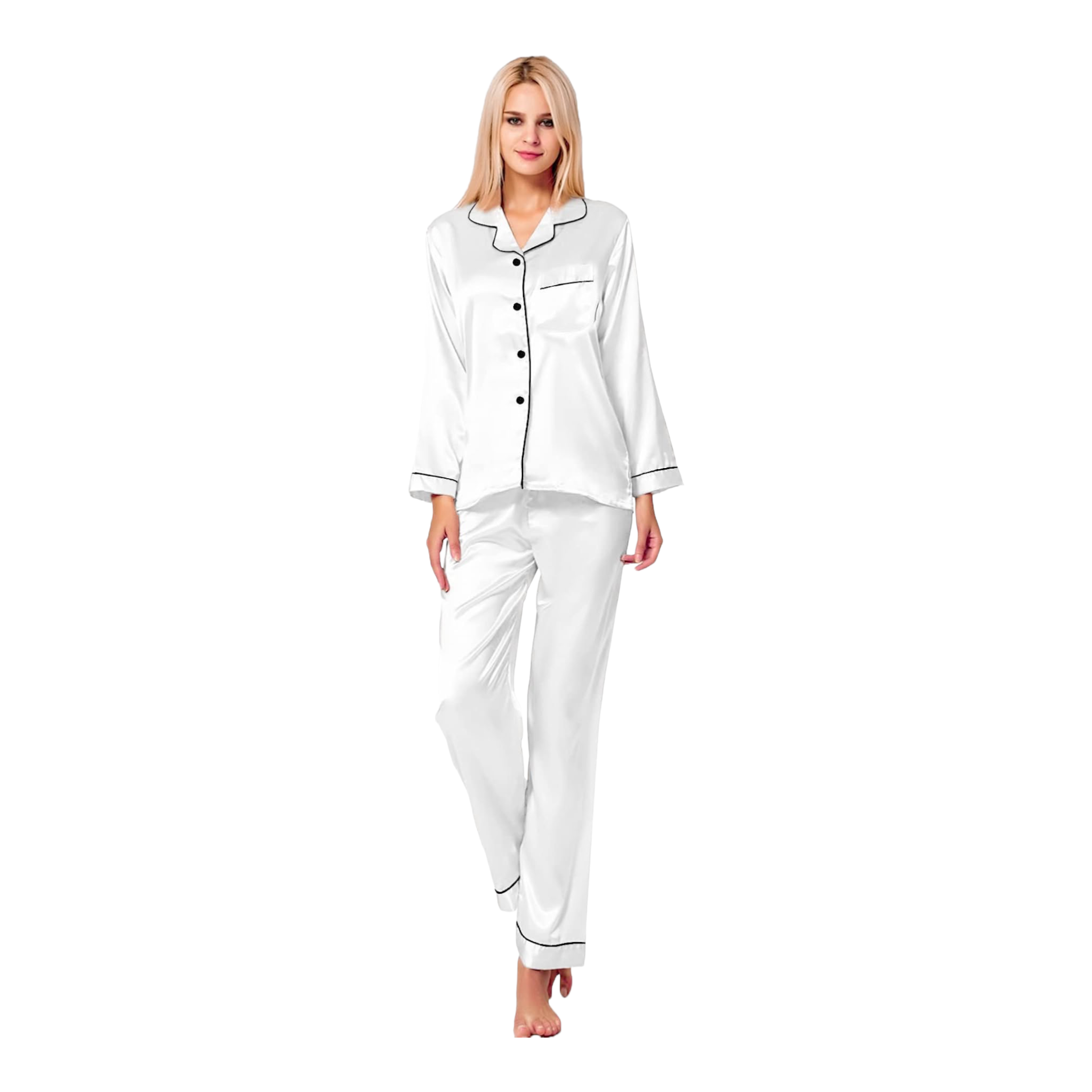 WHITE LONG SLEEVE PJ SET